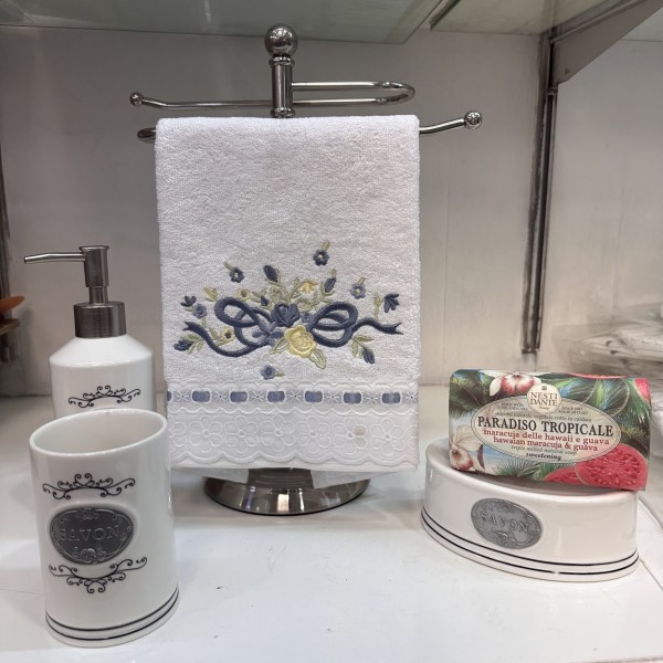 Toalla Facial Rosal Bco Azul Terremoto