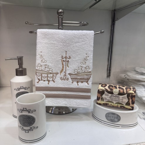 Toalla Facial Tina Bco Beige