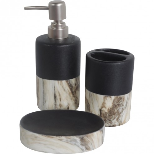 Juego Baño Mármol Black