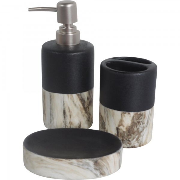 Juego Baño Mármol Black