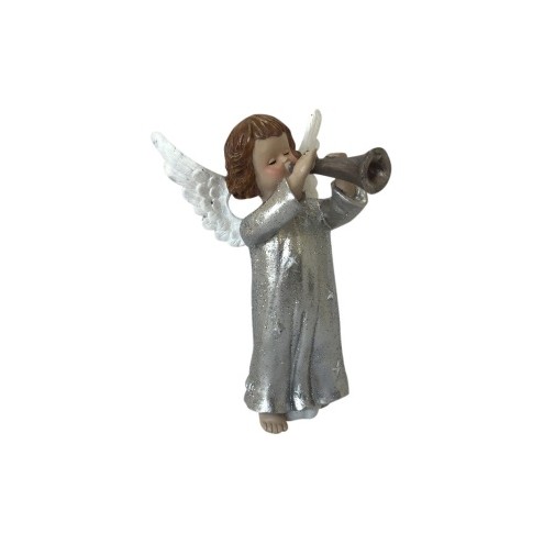 Figura Ángel Trompeta Plateado